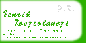 henrik kosztolanczi business card